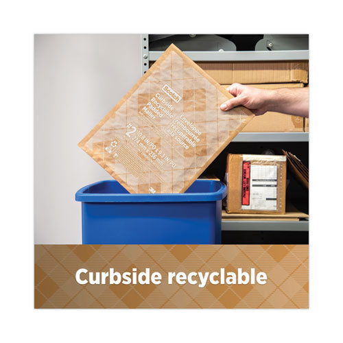 Curbside Recyclable Padded Mailer,#2, Bubble Cushion, Self-adhesive Closure, 11.25 X 12, Natural Kraft, 100/carton