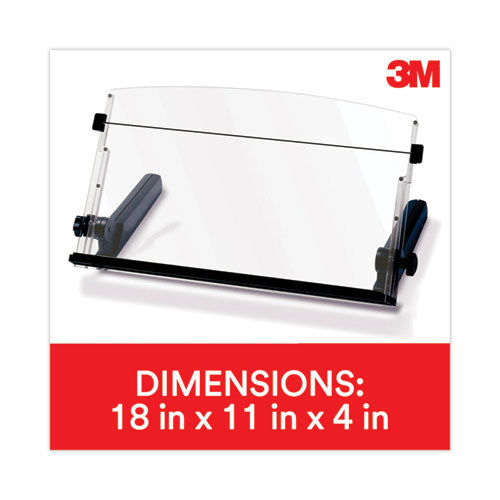 In-line Freestanding Copyholder, 300 Sheet Capacity, Plastic, Black/clear.