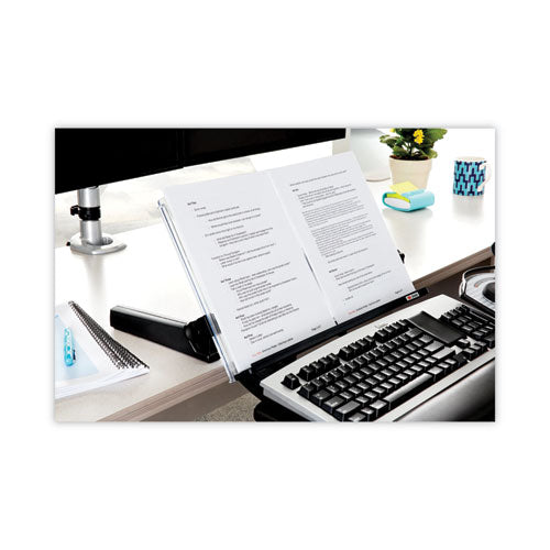 In-line Freestanding Copyholder, 300 Sheet Capacity, Plastic, Black/clear.