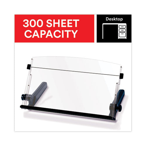 In-line Freestanding Copyholder, 300 Sheet Capacity, Plastic, Black/clear.