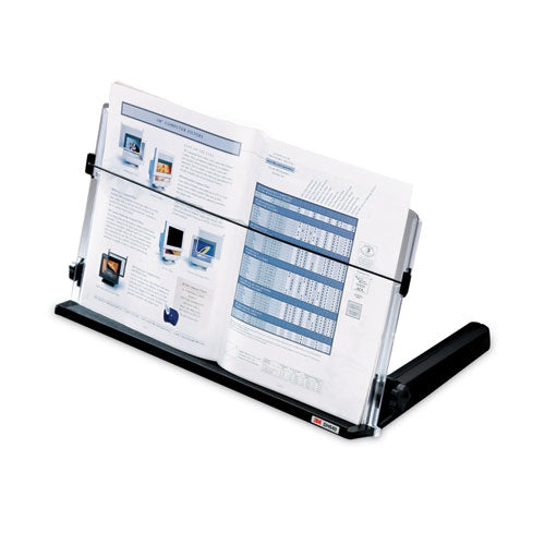 In-line Freestanding Copyholder, 300 Sheet Capacity, Plastic, Black/clear.