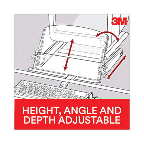 In-line Freestanding Copyholder, 300 Sheet Capacity, Plastic, Black/clear.