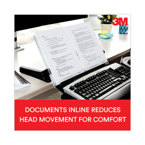 In-line Freestanding Copyholder, 300 Sheet Capacity, Plastic, Black/clear.