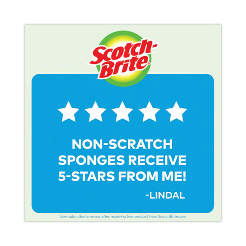 Non-scratch Multi-purpose Scrub Sponge, 4.4 X 2.6, 0.8" Thick, Blue, 3/pack.