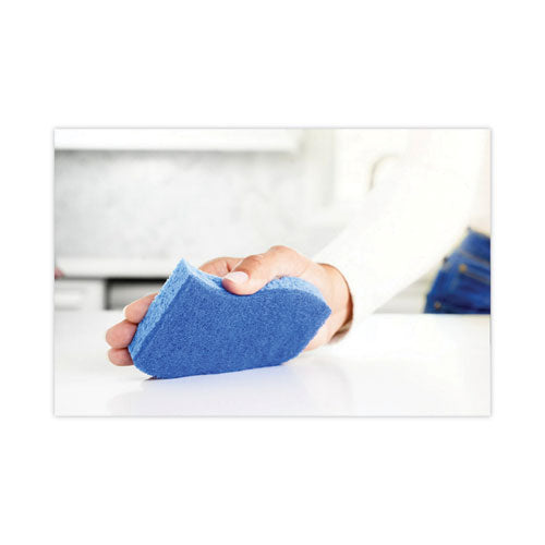 Non-scratch Multi-purpose Scrub Sponge, 4.4 X 2.6, 0.8" Thick, Blue, 3/pack.