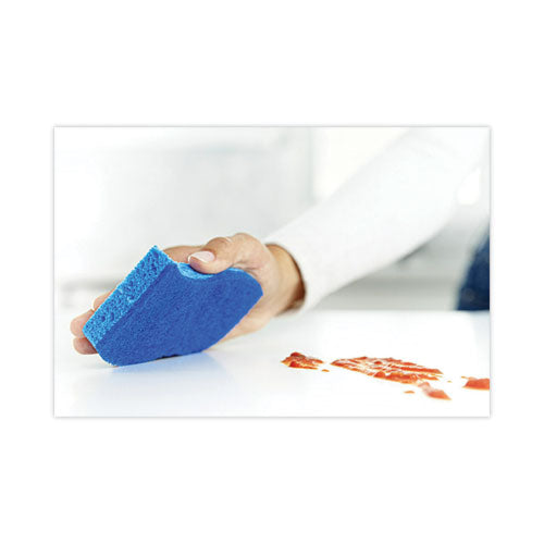 Non-scratch Multi-purpose Scrub Sponge, 4.4 X 2.6, 0.8" Thick, Blue, 3/pack.
