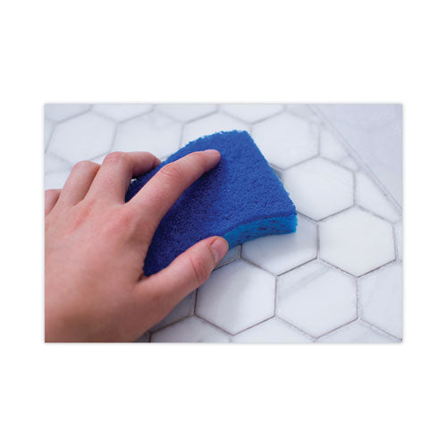 Non-scratch Multi-purpose Scrub Sponge, 4.4 X 2.6, 0.8" Thick, Blue, 3/pack.