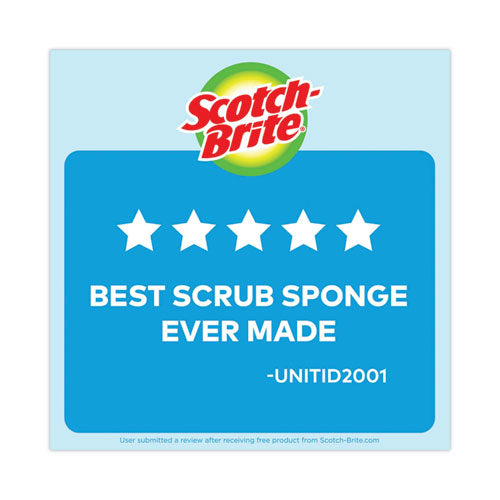 Non-scratch Multi-purpose Scrub Sponge, 4.4 X 2.6, 0.8" Thick, Blue, 3/pack.
