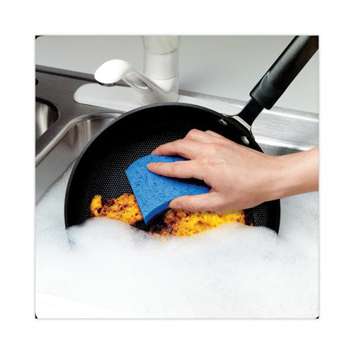 Non-scratch Multi-purpose Scrub Sponge, 4.4 X 2.6, 0.8" Thick, Blue, 3/pack.
