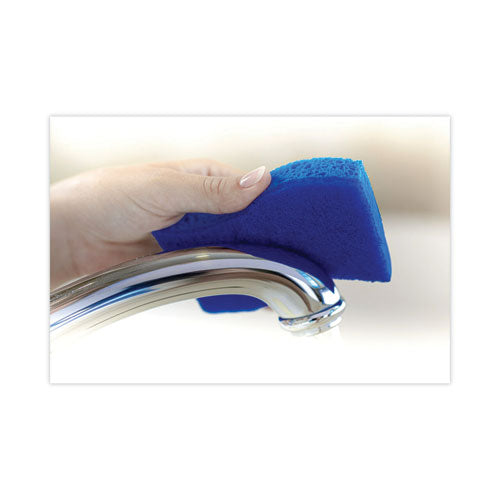 Non-scratch Multi-purpose Scrub Sponge, 4.4 X 2.6, 0.8" Thick, Blue, 3/pack.