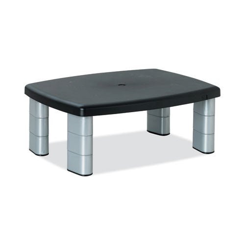 Adjustable Height Monitor Stand, 15" X 12" X 2.63" To 5.78", Black/silver, Supports 80 Lbs.