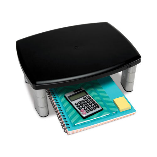 Adjustable Height Monitor Stand, 15" X 12" X 2.63" To 5.78", Black/silver, Supports 80 Lbs.