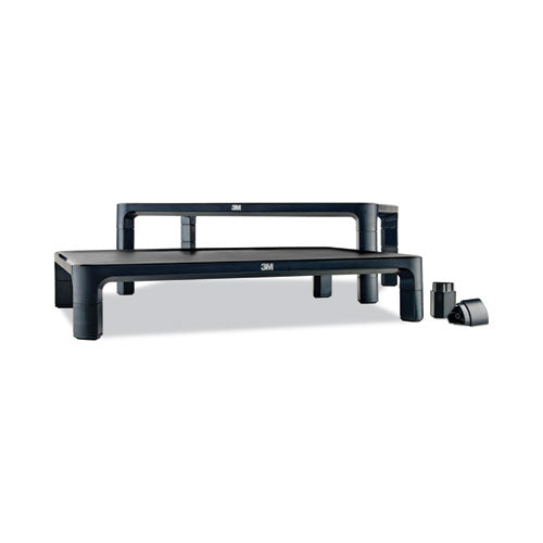 Adjustable Monitor Stand, 16" X 12" X 1.75" To 5.5", Black, Supports 20 Lbs.