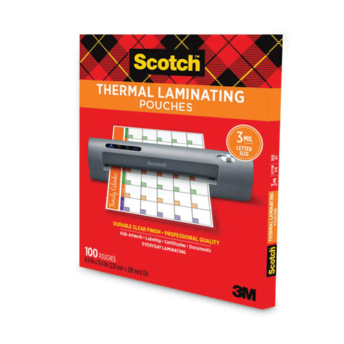 Laminating Pouches, 3 Mil, 9" X 11.5", Gloss Clear, 100/pack.