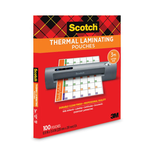 Laminating Pouches, 3 Mil, 9" X 11.5", Gloss Clear, 100/pack.