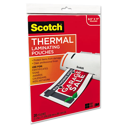 Laminating Pouches, 3 Mil, 9" X 11.5", Gloss Clear, 20/pack.