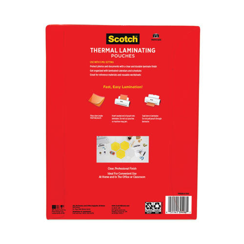 Laminating Pouches, 5 Mil, 9" X 11.5", Gloss Clear, 100/pack.