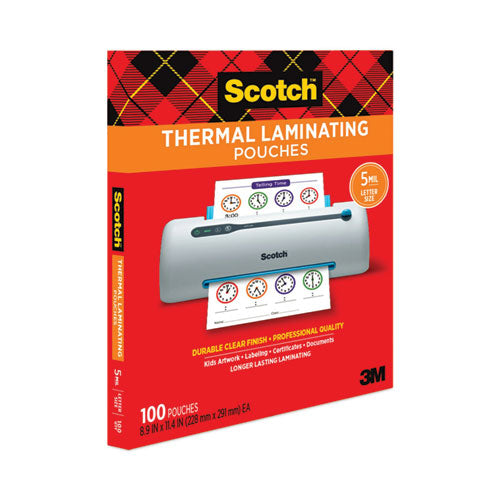 Laminating Pouches, 5 Mil, 9" X 11.5", Gloss Clear, 100/pack.
