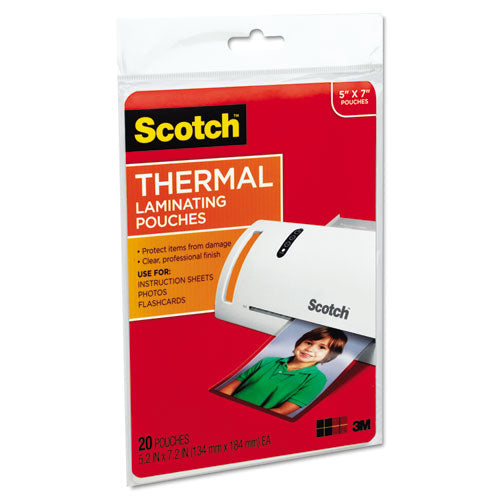 Laminating Pouches, 5 Mil, 5" X 7", Gloss Clear, 20/pack.