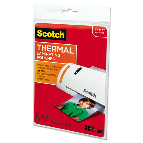 Laminating Pouches, 5 Mil, 5" X 7", Gloss Clear, 20/pack.