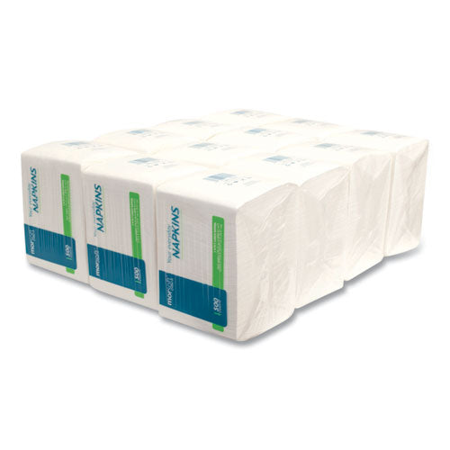 Morsoft 1/4 Fold Lunch Napkins, 1 Ply, 11.8" X 11.8", White, 6,000/carton.