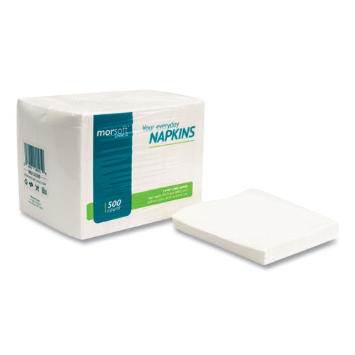 Morsoft 1/4 Fold Lunch Napkins, 1 Ply, 11.8" X 11.8", White, 6,000/carton.