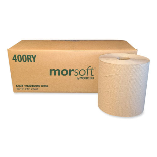 Morsoft Controlled Towels, Y-notch, 1-ply, 8" X 800 Ft, Kraft, 6 Rolls/carton.