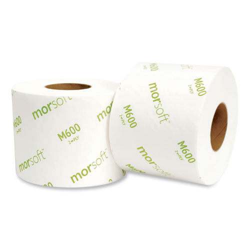 Morsoft Controlled Bath Tissue, Septic Safe, 2-ply, White, 600 Sheets/roll, 48 Rolls/carton.