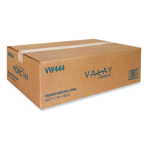 Valay Proprietary Roll Towels, 1-ply, 7" X 800 Ft, White, 6 Rolls/carton.