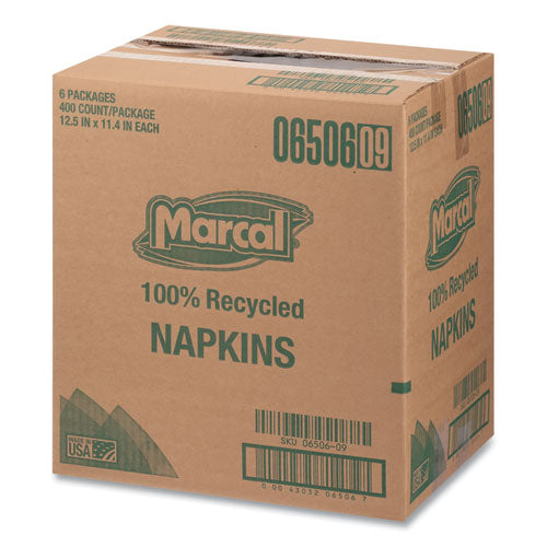 100% Recycled Luncheon Napkins, 11.4 X 12.5, White, 400/pack, 6pk/ct.