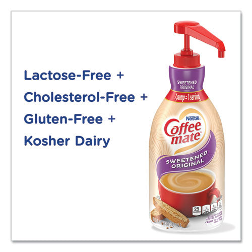 Liquid Coffee Creamer, Sweetened Original, 1.5 Liter Pump Bottle, 2/carton.