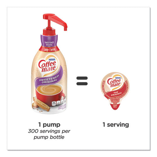 Liquid Coffee Creamer, Sweetened Original, 1.5 Liter Pump Bottle, 2/carton.