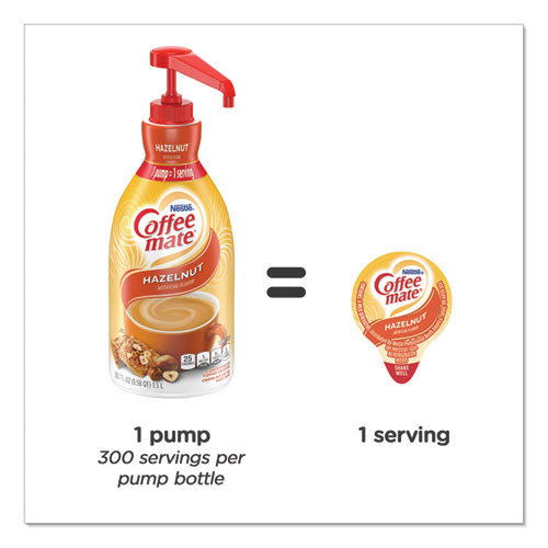 Liquid Coffee Creamer, Hazelnut, 1.5 Liter Pump Bottle, 2/carton.