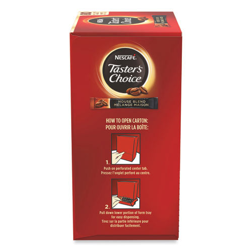 Taster's Choice House Blend Instant Coffee, 0.1oz Stick, 6/box, 12box/carton.