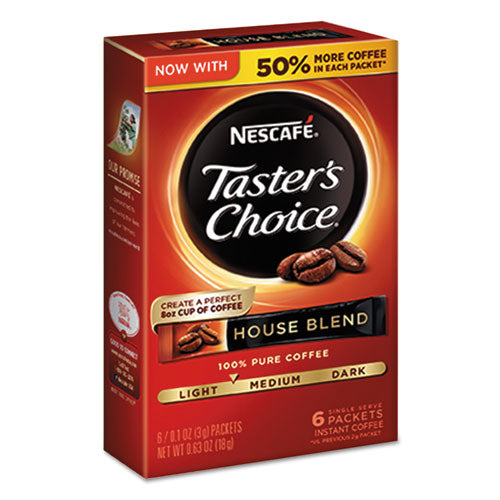 Taster's Choice House Blend Instant Coffee, 0.1oz Stick, 6/box, 12box/carton.