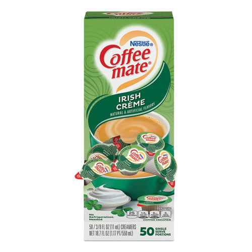 Liquid Coffee Creamer, Irish Creme, 0.38 Oz Mini Cups, 50/box, 4 Boxes/carton, 200 Total/carton.