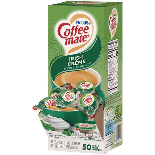 Liquid Coffee Creamer, Irish Cream, 0.38 Oz Mini Cups, 50/box