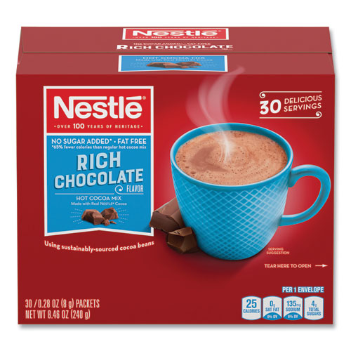 Hot Cocoa Mix, Rich Chocolate, 0.28 Oz Packet, 30 Packets/box, 6 Boxes/carton.