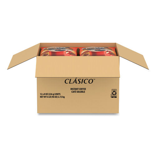 Clasico Dark Roast Instant Coffee, 8 Oz, 12/carton.