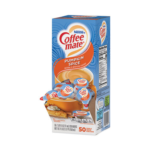 Liquid Coffee Creamer, Pumpkin Spice, 0.38 Oz Mini Cups, 50/box,4 Boxes/carton, 200 Total/carton