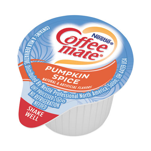 Liquid Coffee Creamer, Pumpkin Spice, 0.38 Oz Mini Cups, 50/box,4 Boxes/carton, 200 Total/carton