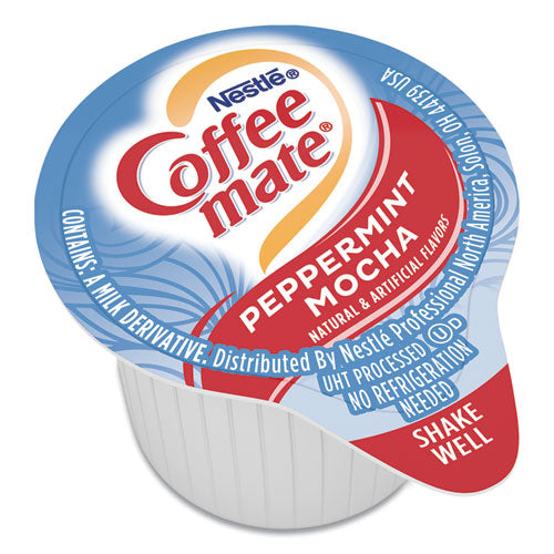 Liquid Coffee Creamer, Peppermint Mocha, 0.38 Oz Mini Cups, 50/box.