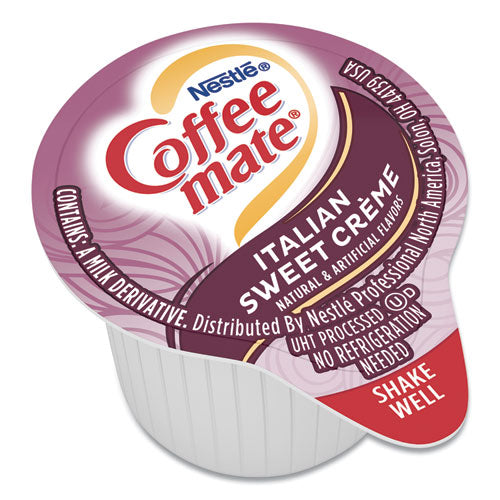 Liquid Coffee Creamer, Italian Sweet Creme, 0.38 Oz Mini Cups, 50/box, 4 Boxes/carton, 200 Total/carton.