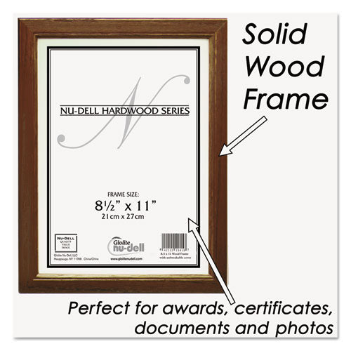 Solid Oak Hardwood Frame, 8.5 X 11, Walnut Finish.