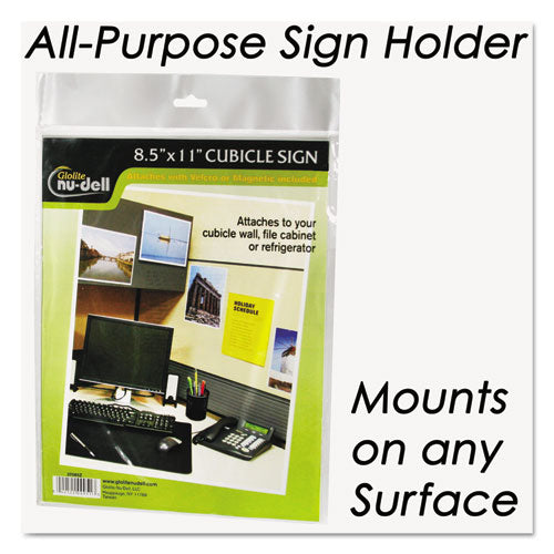 Clear Plastic All-purpose Mountable Sign Holder, Magnetic/hook-loop,Horizontal/vertical Orientation, 8.5 X 11 Insert