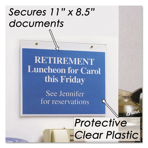 Clear Plastic Horizontal-orientation Wall Sign Holder With Mounting Screws,Quick-change Insert System, 11 X 8.5 Insert