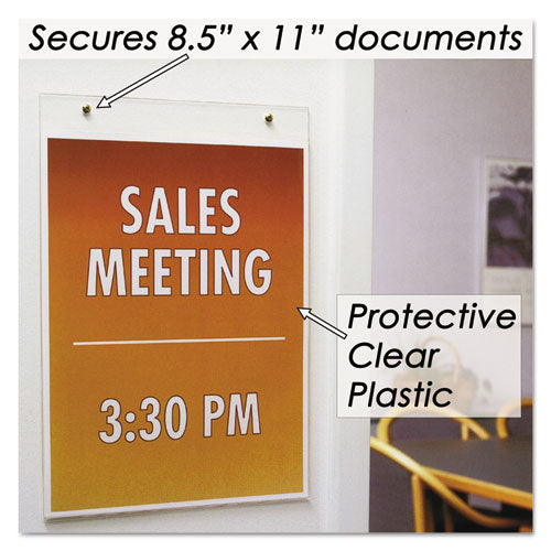 Clear Plastic Vertical-orientation Wall Sign Holder With Mounting Screws,Quick-change Insert System, 8.5 X 11 Insert