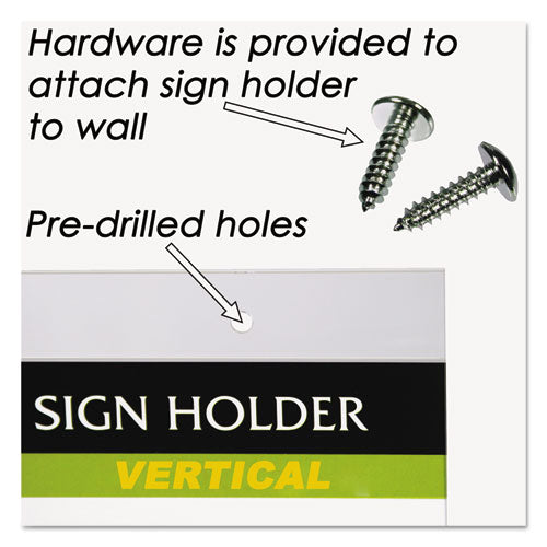 Clear Plastic Vertical-orientation Wall Sign Holder With Mounting Screws,Quick-change Insert System, 8.5 X 11 Insert