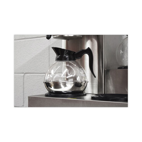 Unbreakable Regular Coffee Decanter, 12-cup, Stainless Steel/polycarbonate, Black Handle.