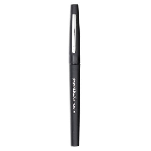 Point Guard Flair Felt Tip Porous Point Pen, Stick, Medium 0.7 Mm, Black Ink, Black Barrel, 36/box.